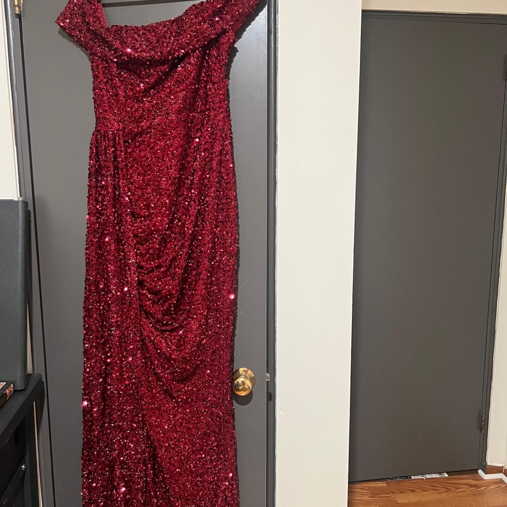 Elegant Red Sequin Gown